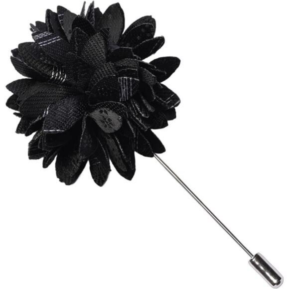 Mens floral tie set with pocket square cufflinks lapel pin for wedding formal - Picture 4 of 6